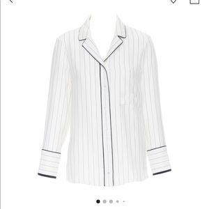 Frame silk pajama top button down. Size L